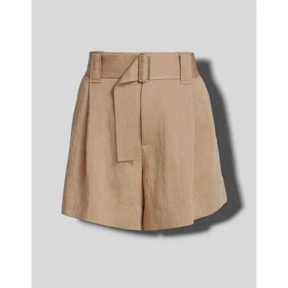 $350 A.L.C. Women's Beige Grayson Belted Shorts Size 8 - Picture 2 of 9